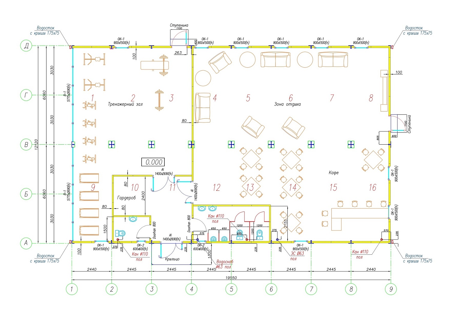 Модульное здание клуба